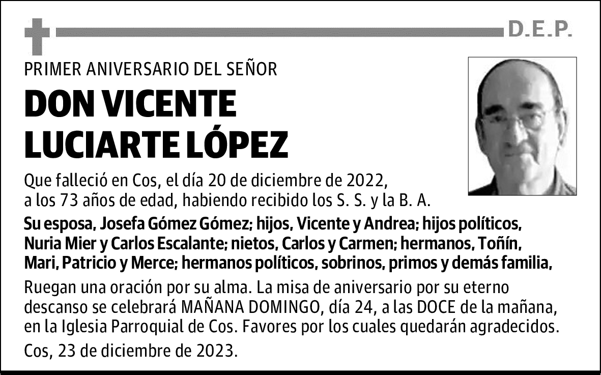 DON VICENTE LUCIARTE LÓPEZ