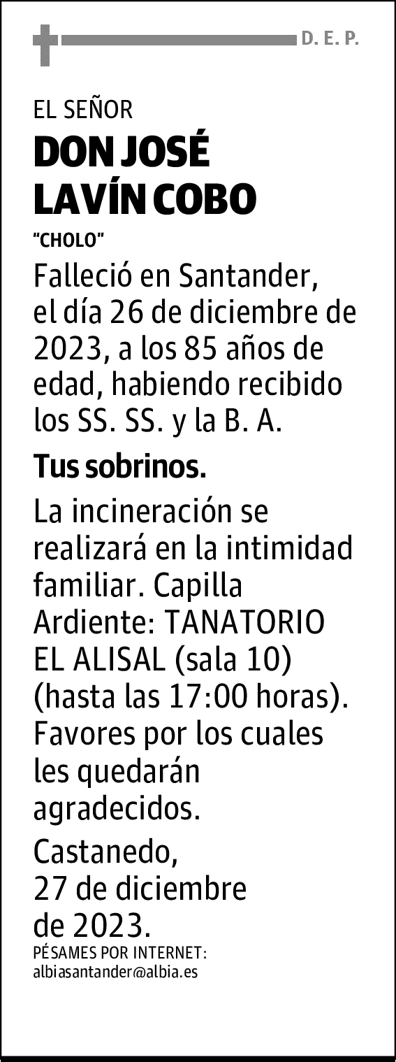 DON JOSÉ LAVÍN COBO