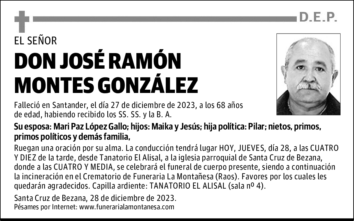 DON JOSÉ RAMÓN MONTES GONZÁLEZ