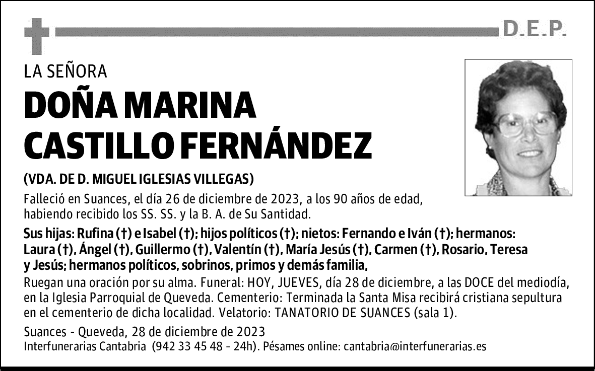DOÑA MARINA CASTILLO FERNÁNDEZ
