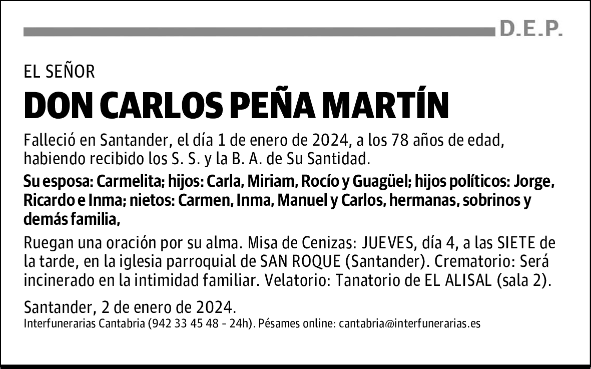 DON CARLOS PEÑA MARTÍN