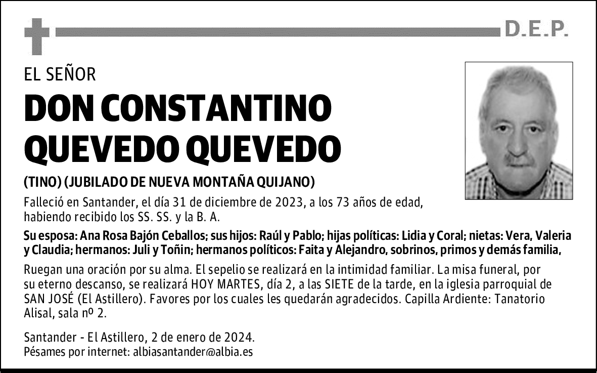 DON CONSTANTINO QUEVEDO QUEVEDO