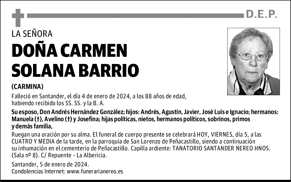 DOÑA CARMEN SOLANA BARRIO