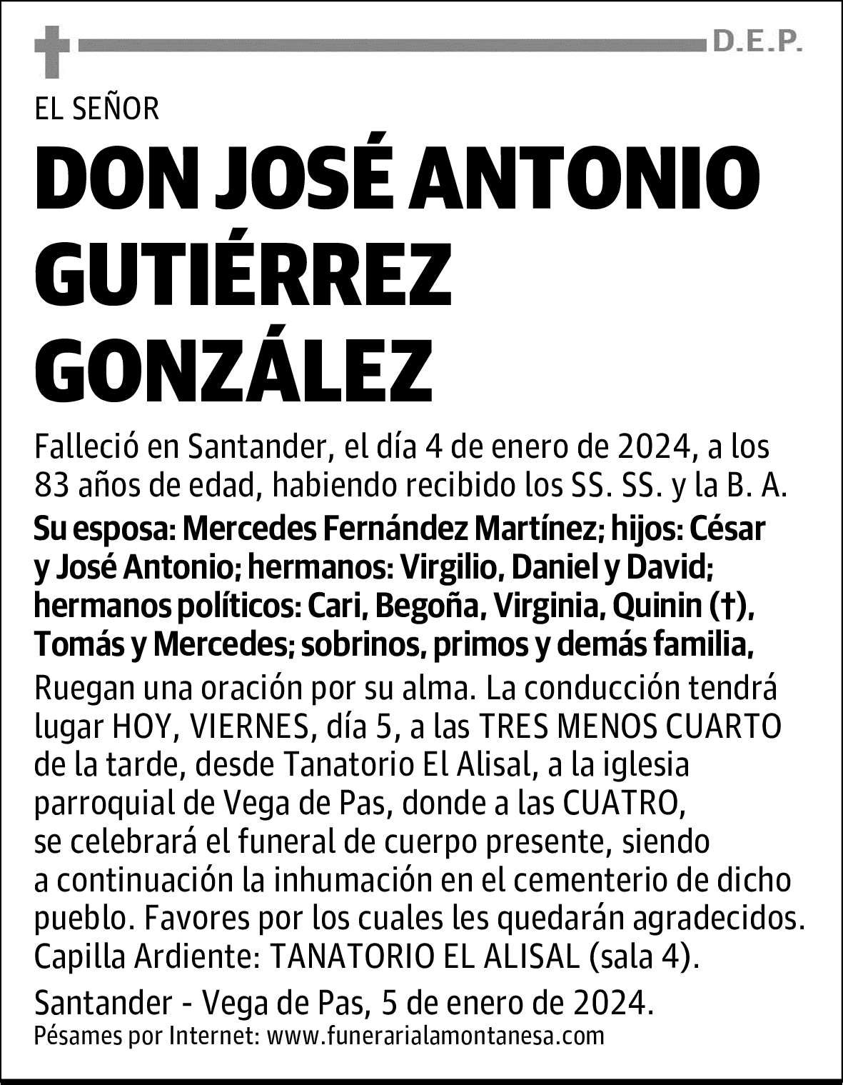 DON JOSÉ ANTONIO GUTIÉRREZ GONZÁLEZ