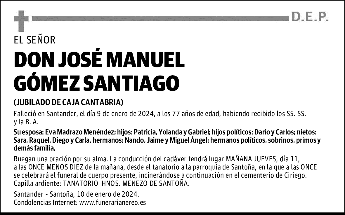 DON JOSÉ MANUEL GÓMEZ SANTIAGO