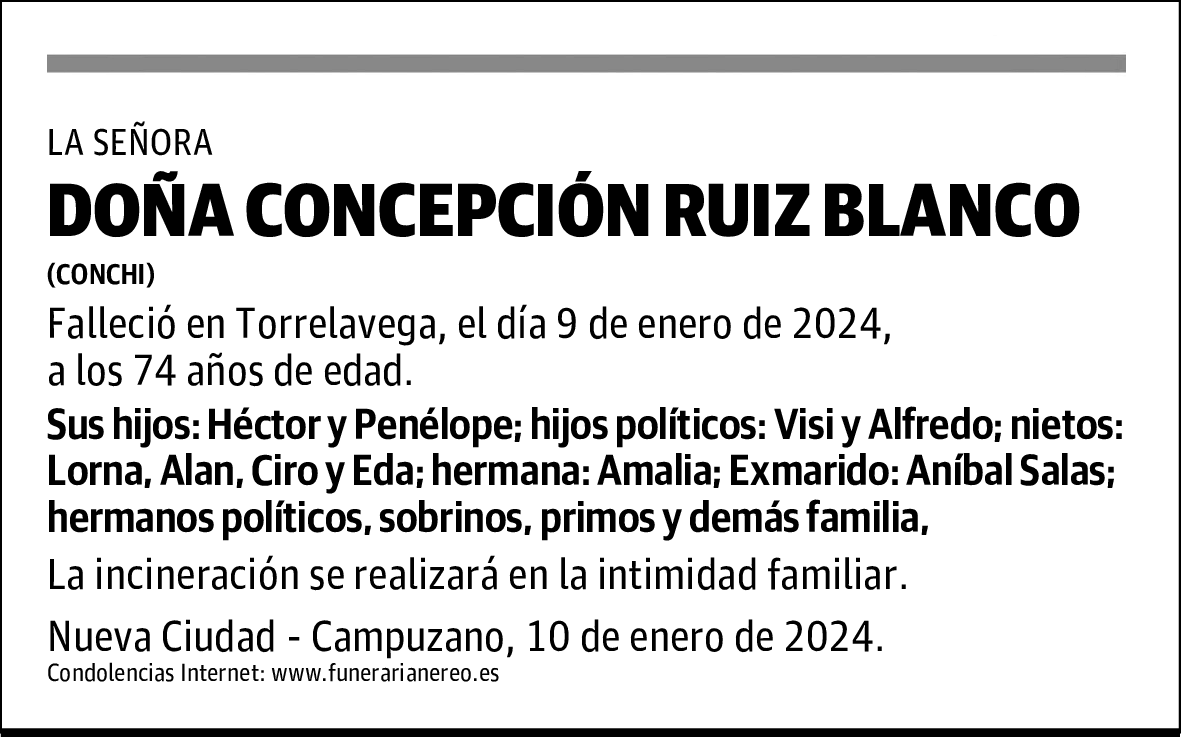 DOÑA CONCEPCIÓN RUIZ BLANCO