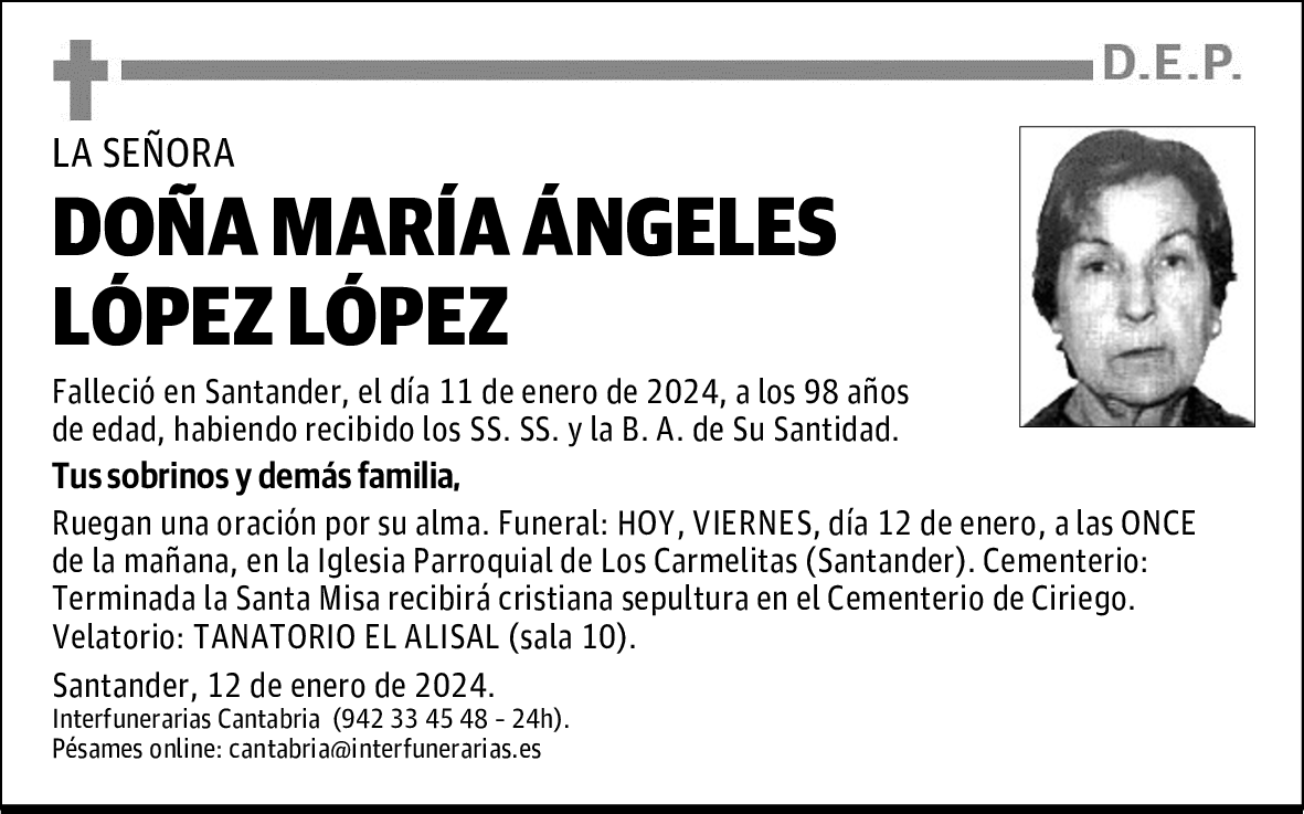 DOÑA MARÍA ÁNGELES LÓPEZ LÓPEZ