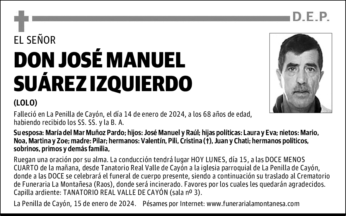 DON JOSÉ MANUEL SUÁREZ IZQUIERDO
