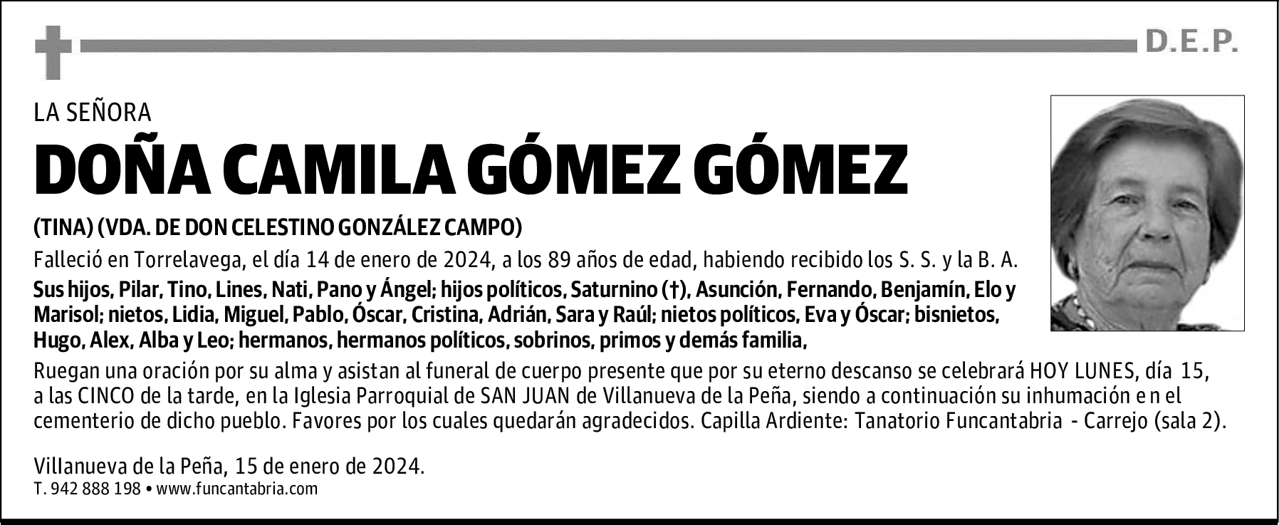 DOÑA CAMILA GÓMEZ GÓMEZ