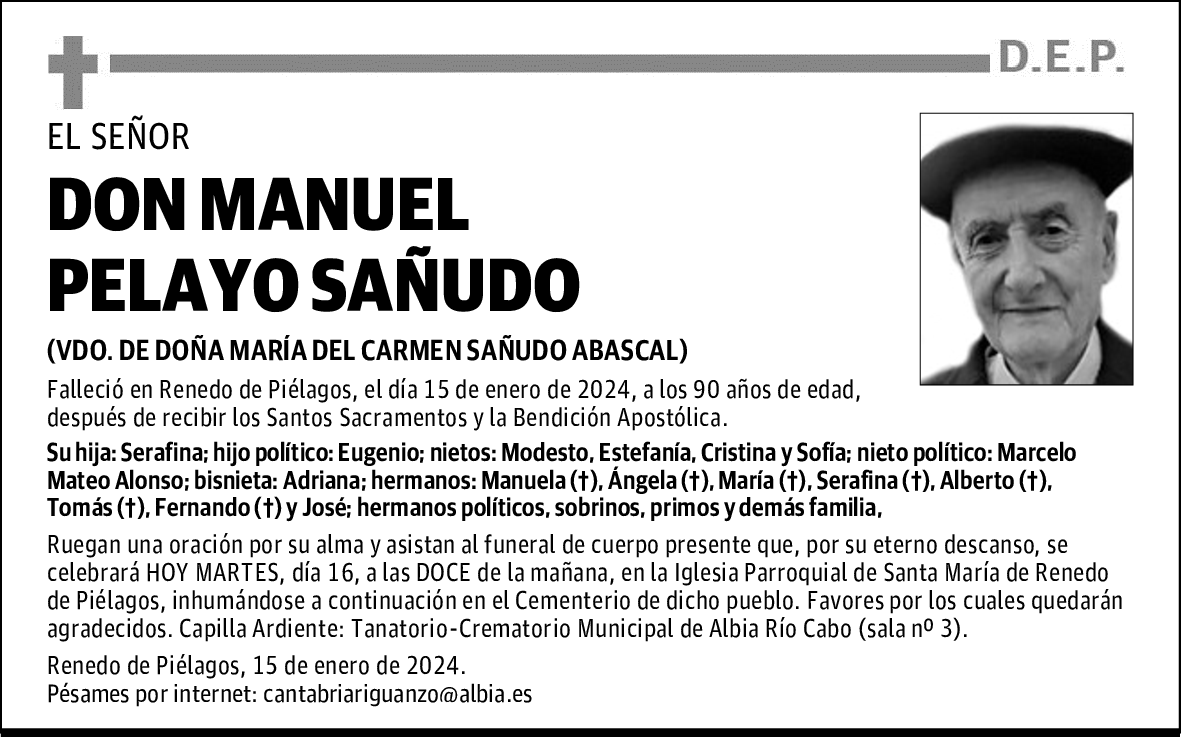 DON MANUEL PELAYO SAÑUDO