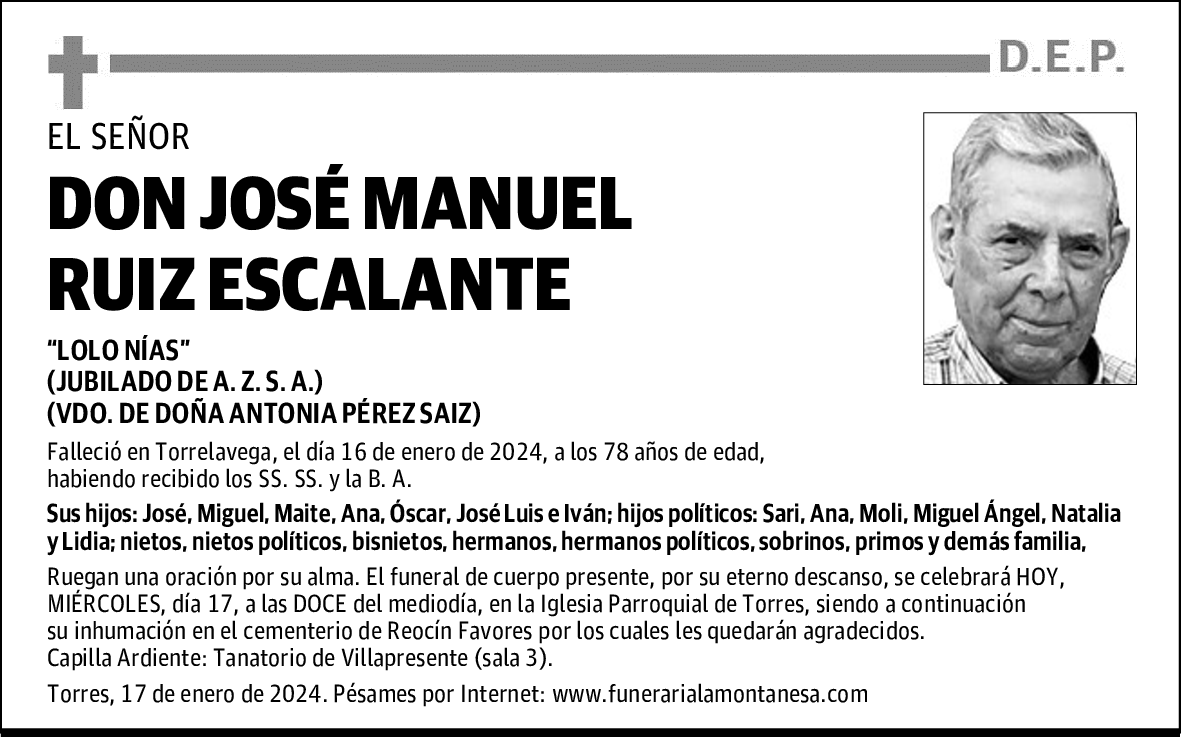 DON JOSÉ MANUEL RUIZ ESCALANTE