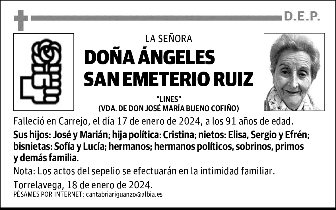 DOÑA ÁNGELES SAN EMETERIO RUIZ