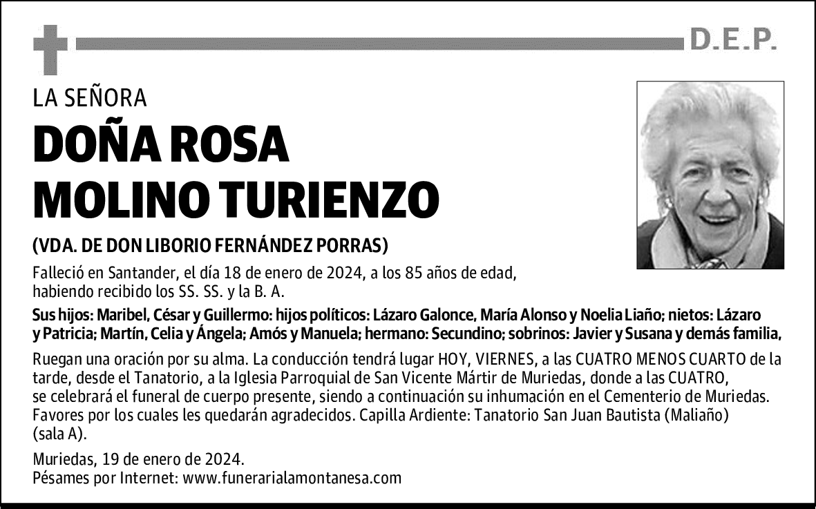 DOÑA ROSA MOLINO TURIENZO
