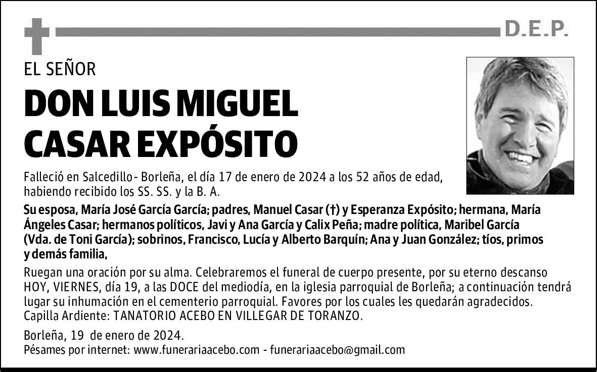 DON LUIS MIGUEL CASAR EXPÓSITO