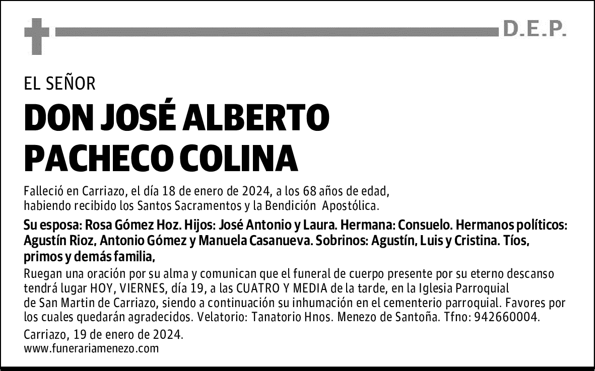 DON JOSÉ ALBERTO PACHECO COLINA