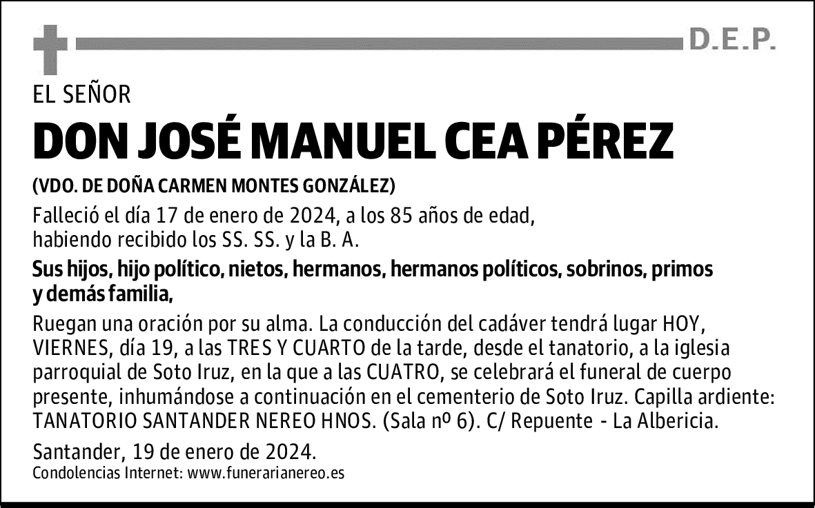 DON JOSÉ MANUEL CEA PÉREZ