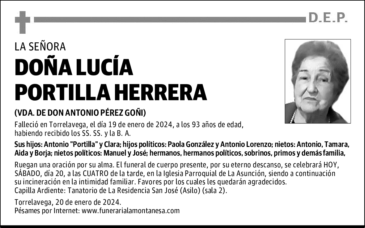 DOÑA LUCÍA PORTILLA HERRERA