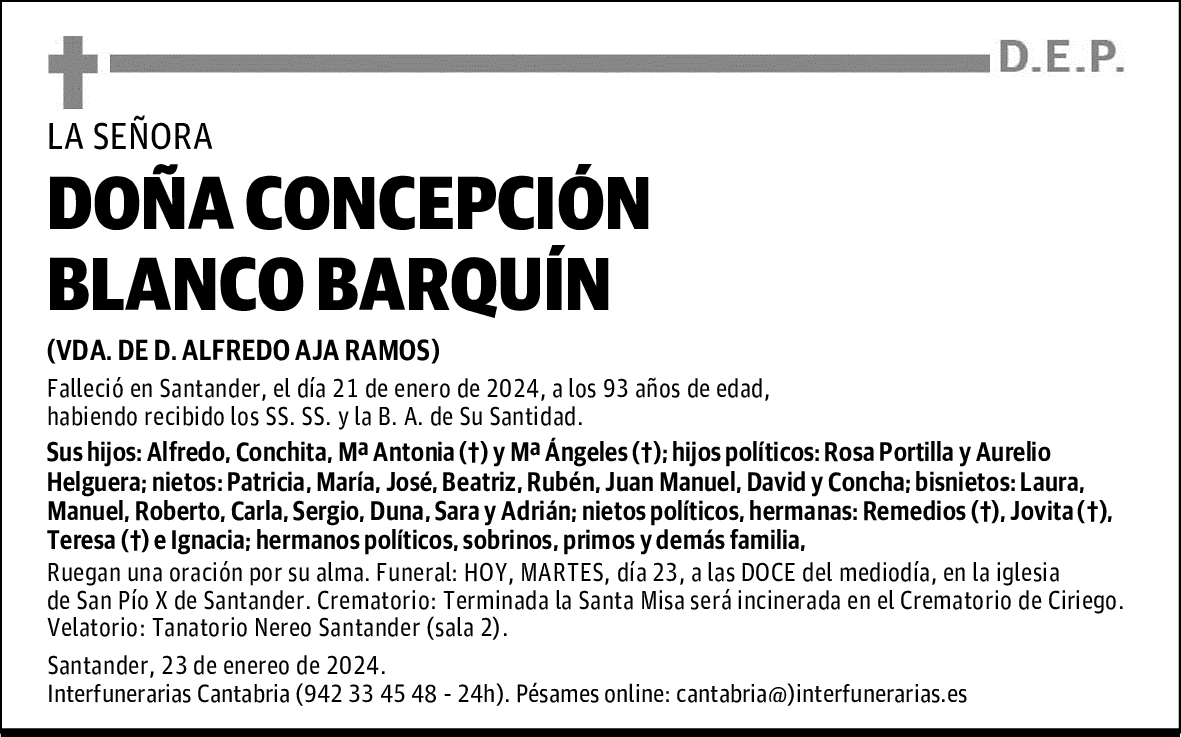 DOÑA CONCEPCIÓN BLANCO BARQUÍN