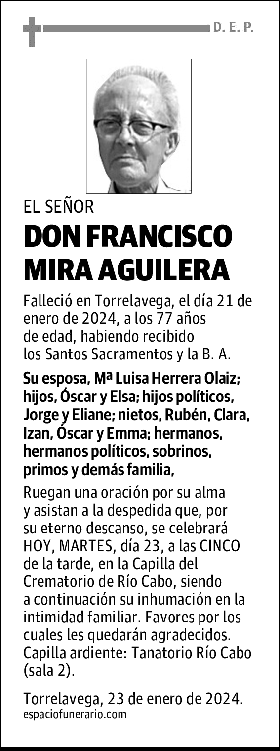 DON FRANCISCO MIRA AGUILERA
