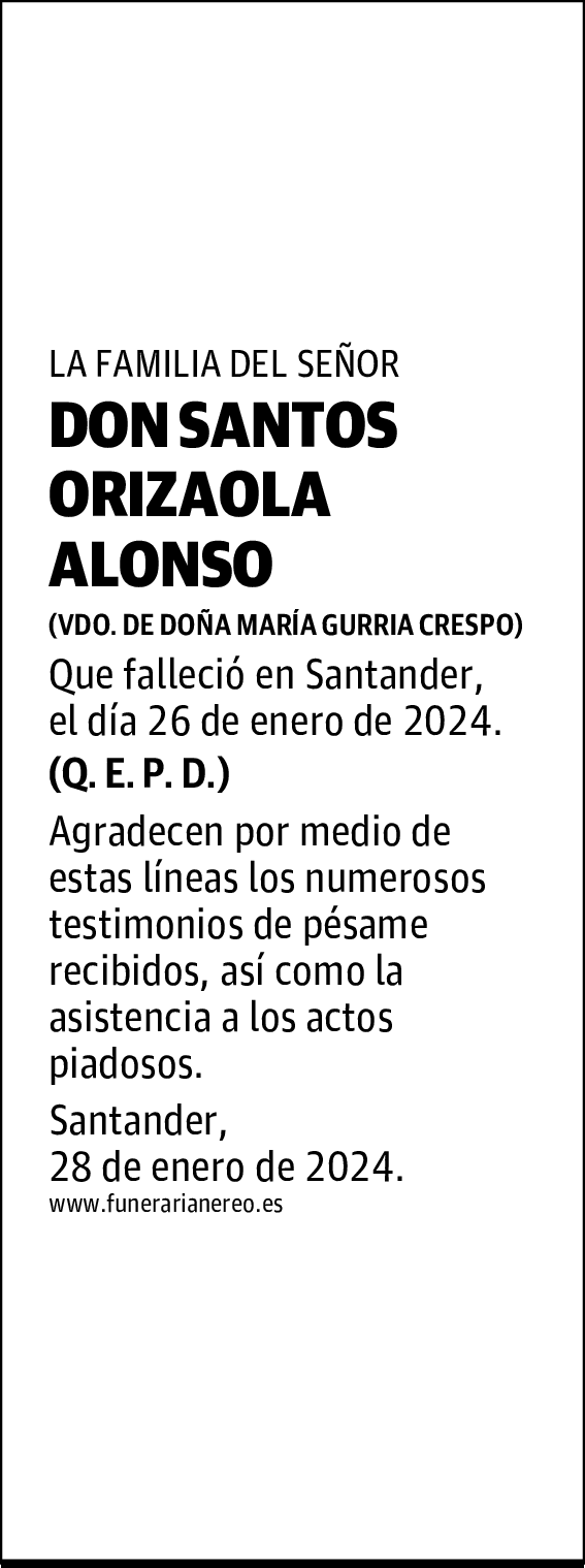 DON SANTOS ORIZAOLA ALONSO
