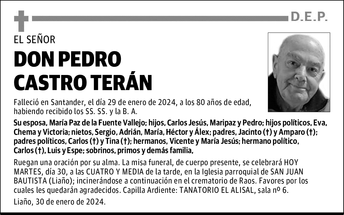 DON PEDRO CASTRO TERÁN