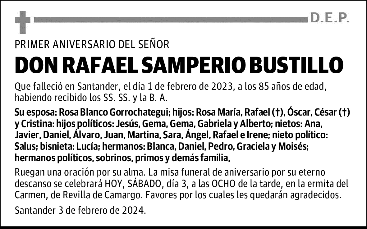 DON RAFAEL SAMPERIO BUSTILLO