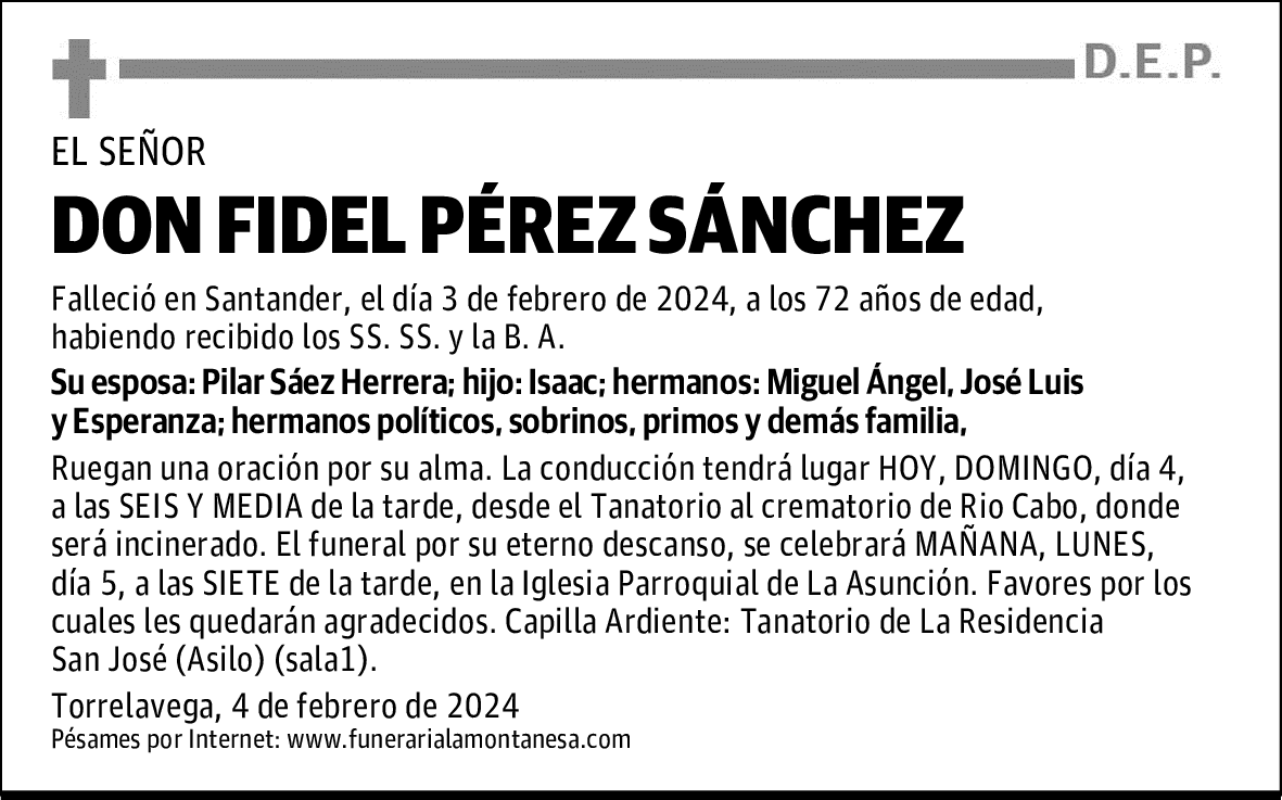 DON FIDEL PÉREZ SÁNCHEZ