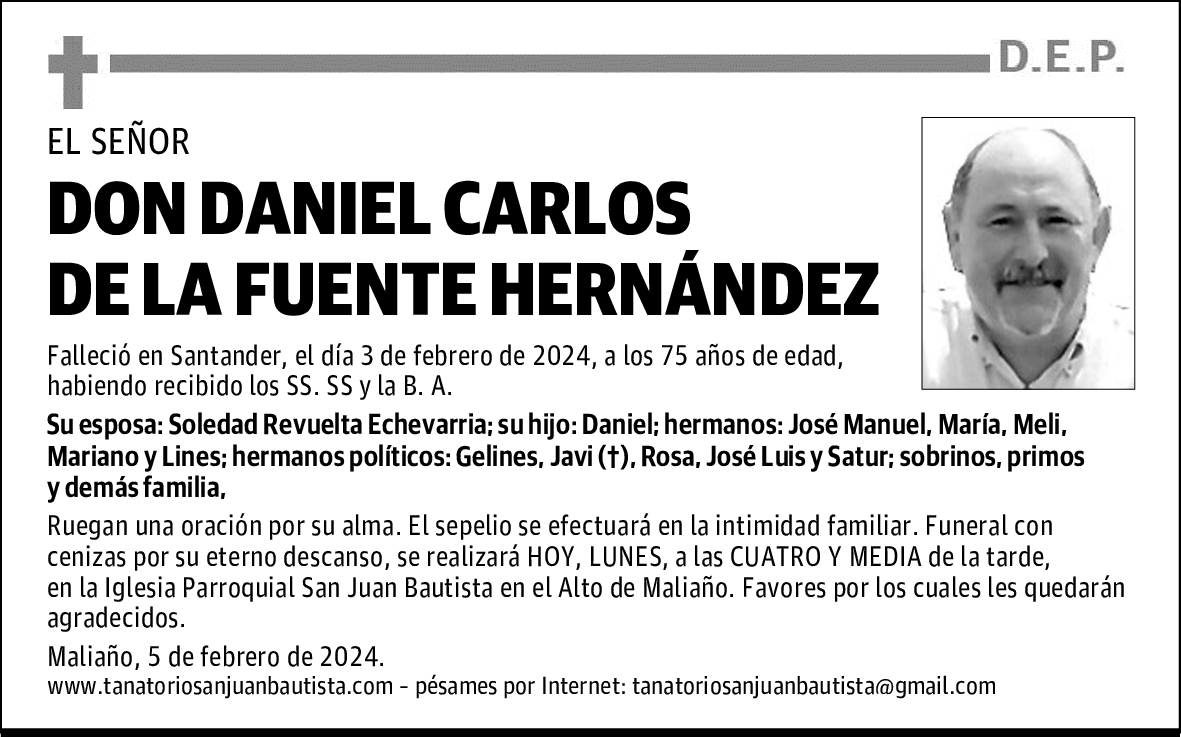 DON DANIEL CARLOS DE LA FUENTE HERNÁNDEZ