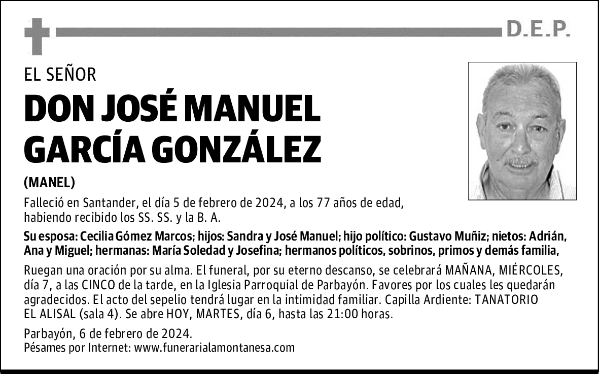 DON JOSÉ MANUEL GARCÍA GONZÁLEZ