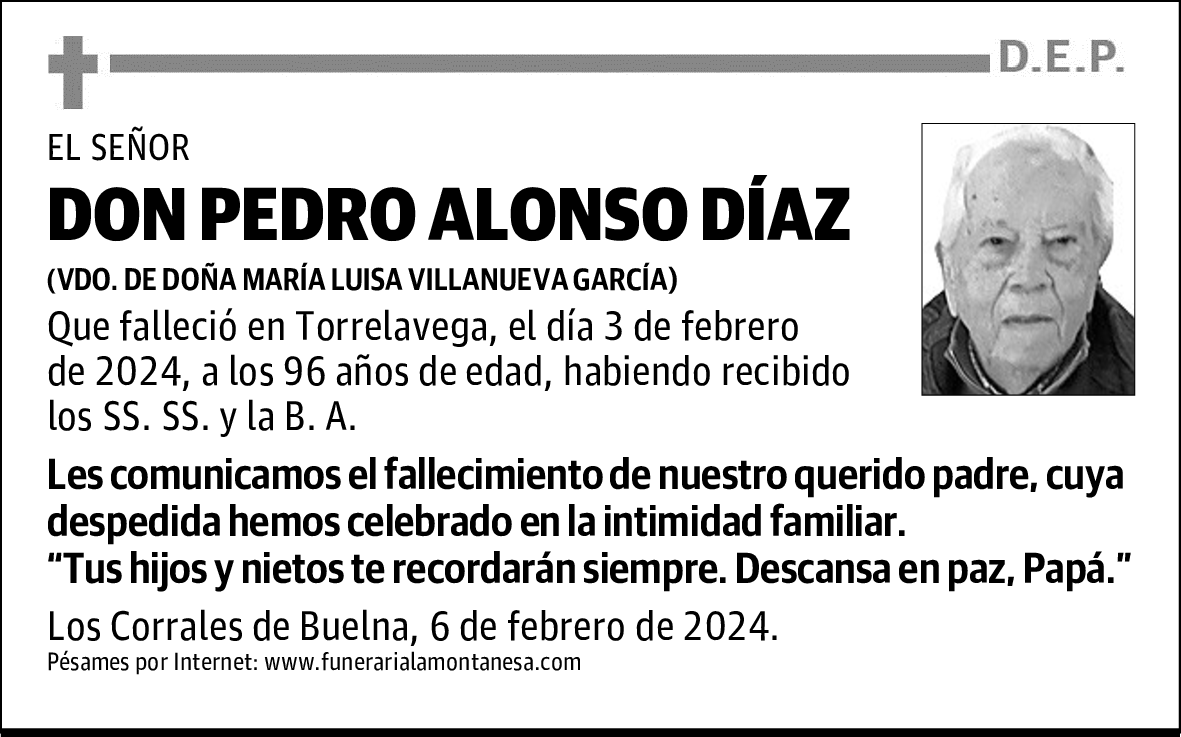 DON PEDRO ALONSO DÍAZ