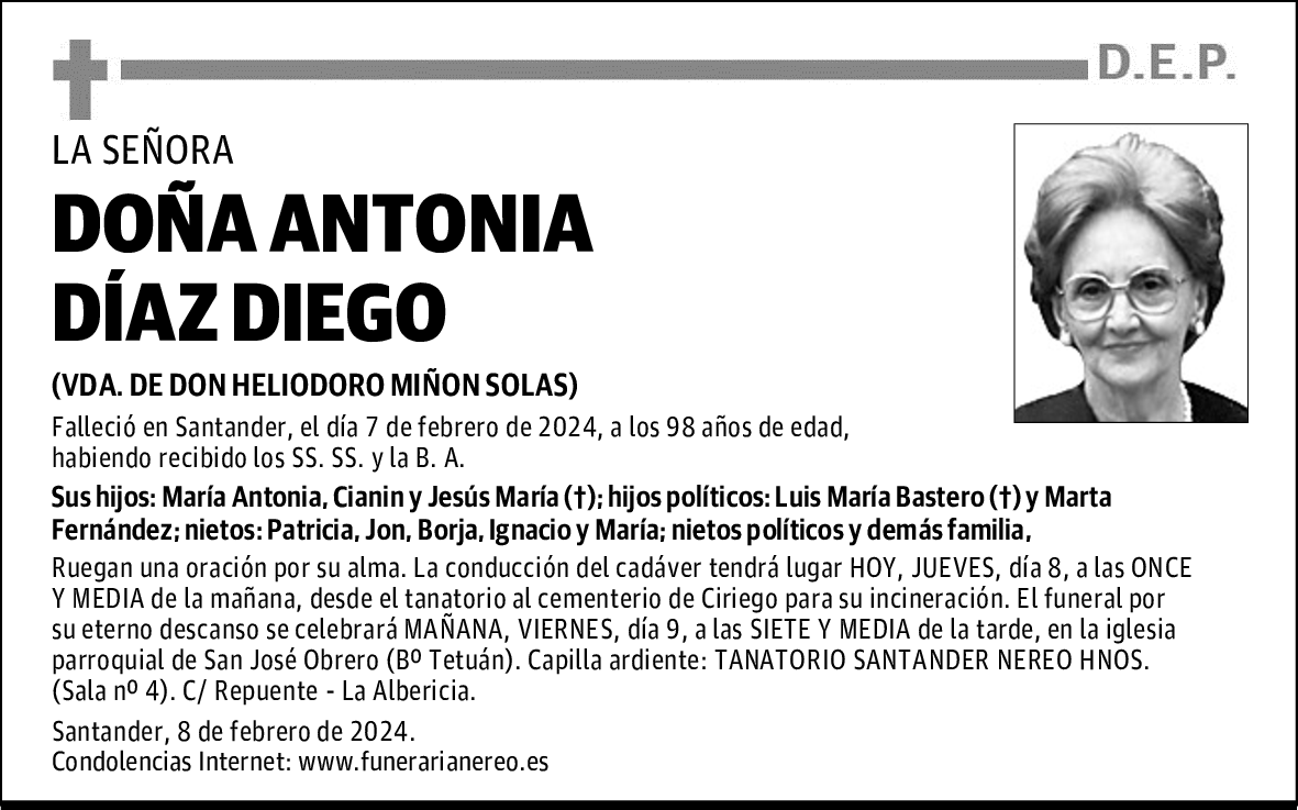 DOÑA ANTONIA DÍAZ DIEGO