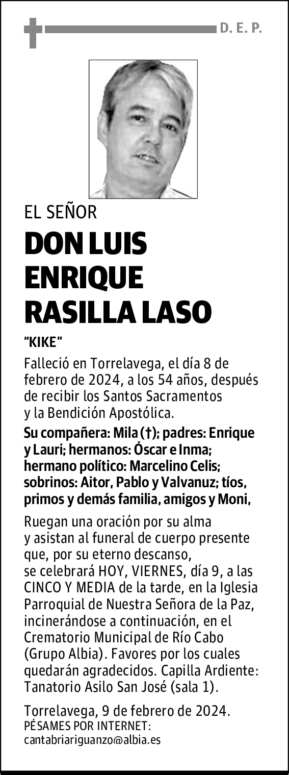 DON LUIS ENRIQUE RASILLA LASO