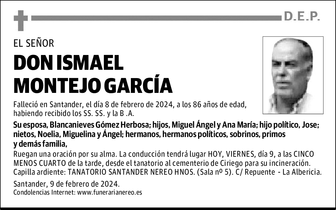 DON ISMAEL MONTEJO GARCÍA