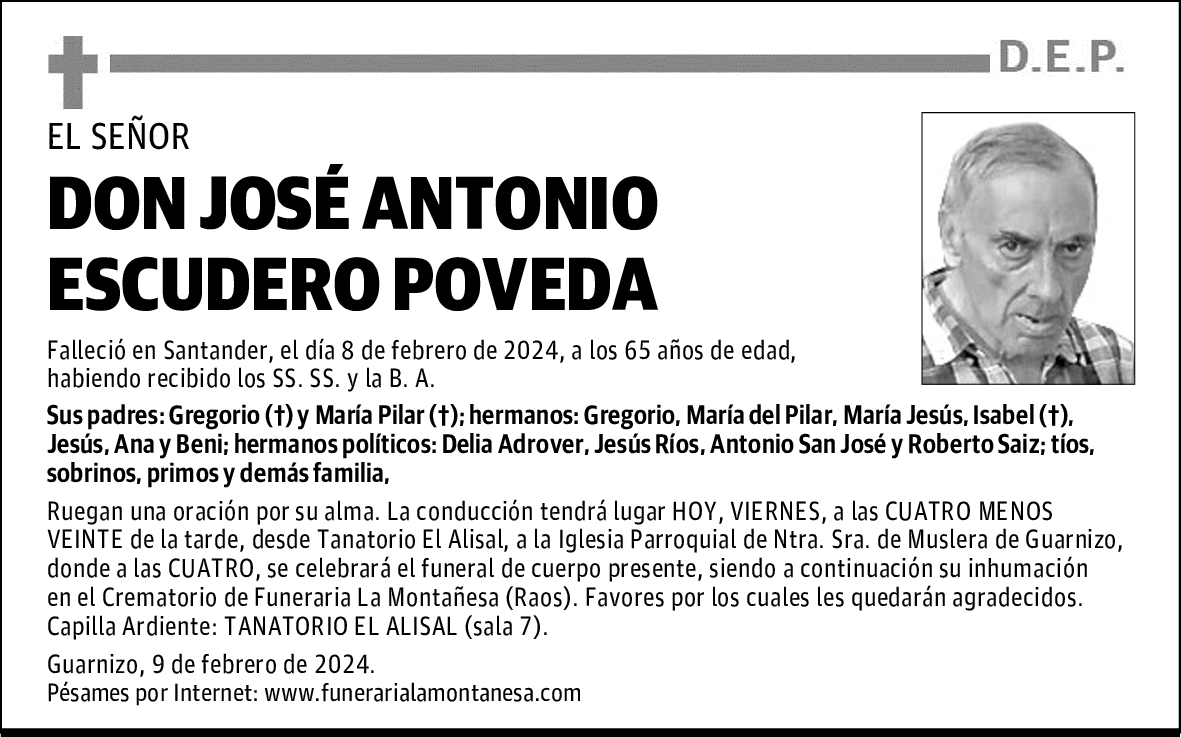 DON JOSÉ ANTONIO ESCUDERO POVEDA