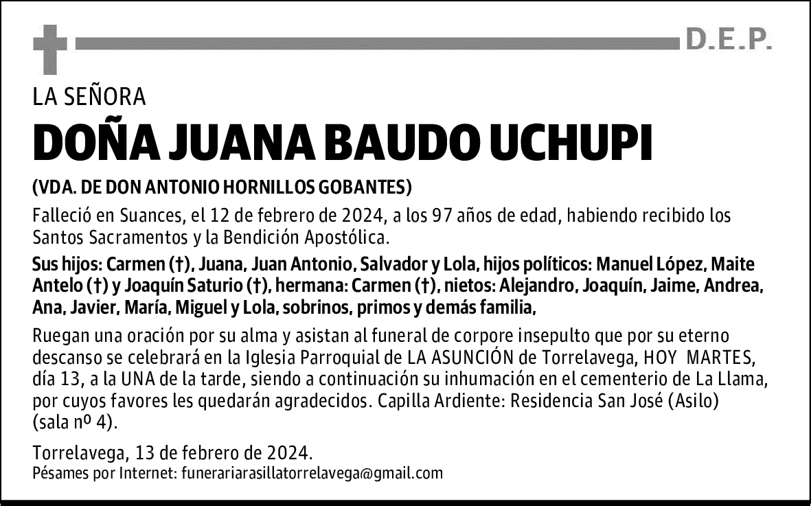 DOÑA JUANA BAUDO UCHUPI