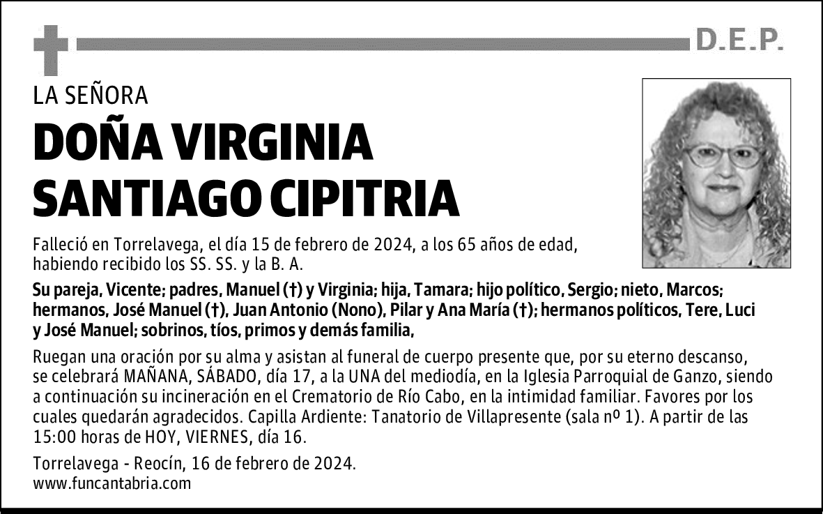 DOÑA VIRGINIA SANTIAGO CIPITRIA