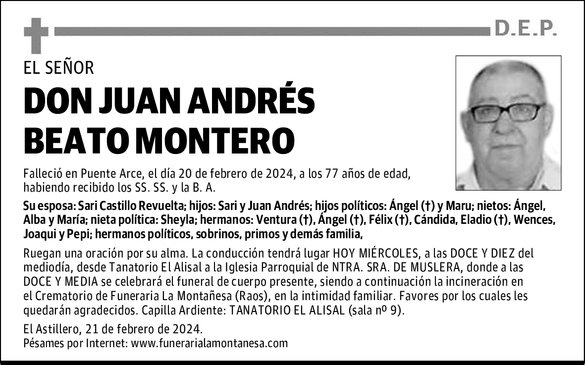 DON JUAN ANDRÉS BEATO MONTERO