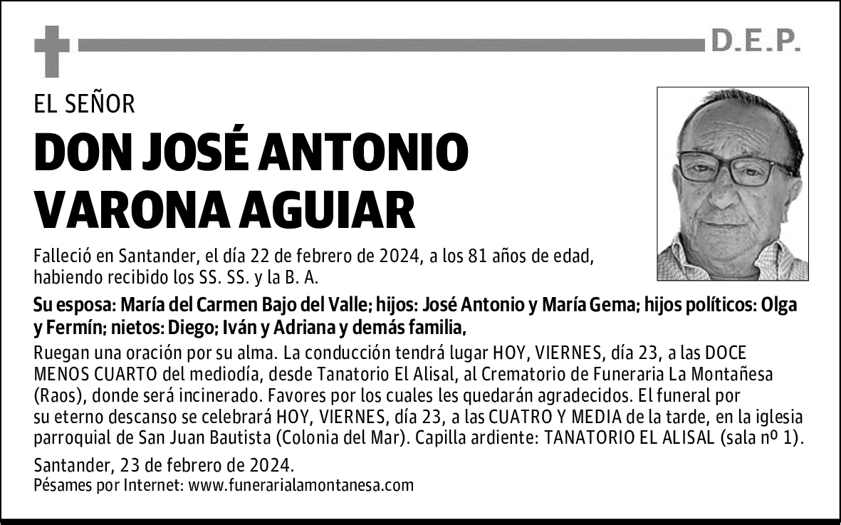 DON JOSÉ ANTONIO VARONA AGUIAR