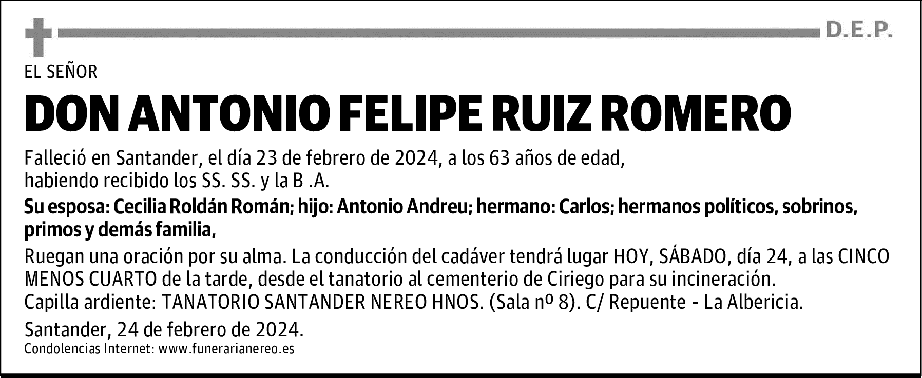 DON ANTONIO FELIPE RUIZ ROMERO