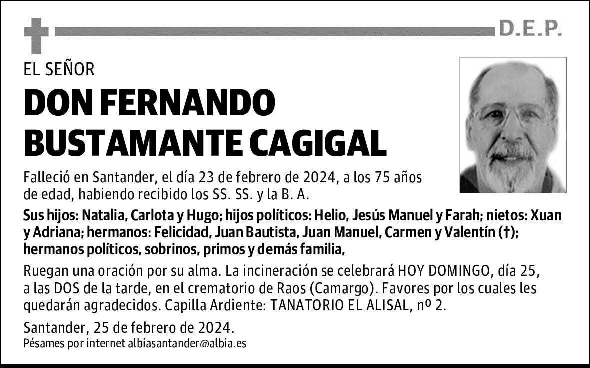 DON FERNANDO BUSTAMANTE CAGIGAL