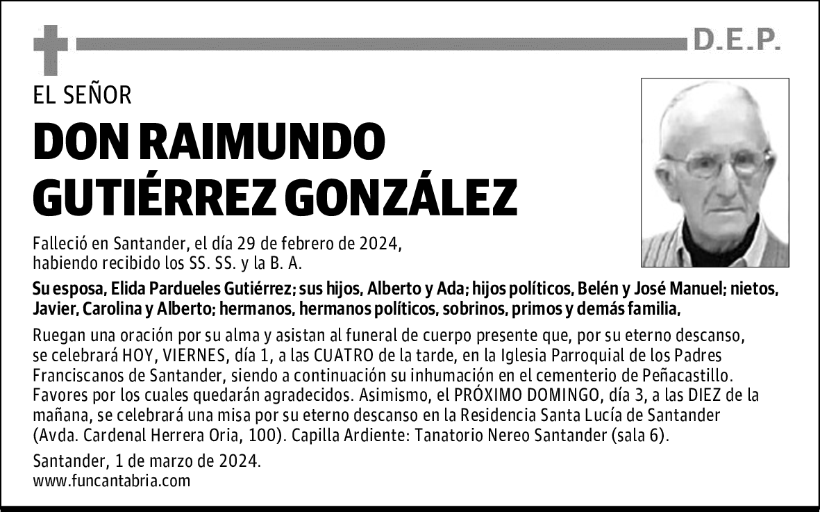DON RAIMUNDO GUTIÉRREZ GONZÁLEZ
