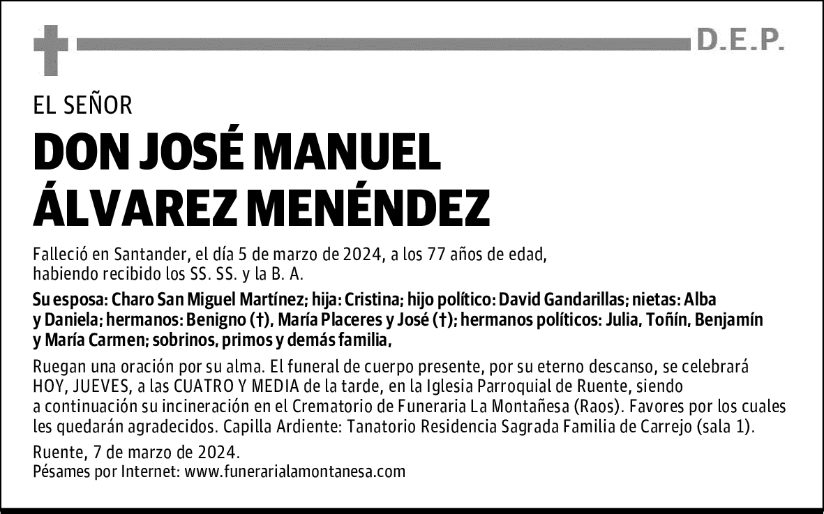 DON JOSÉ MANUEL ÁLVAREZ MENÉNDEZ