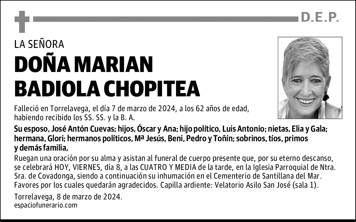 DOÑA MARIAN BADIOLA CHOPITEA