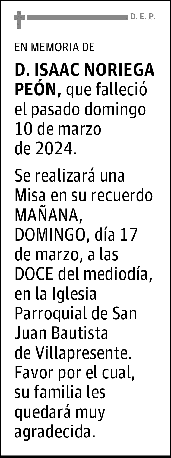 DON ISAAC NORIEGA PEÓN