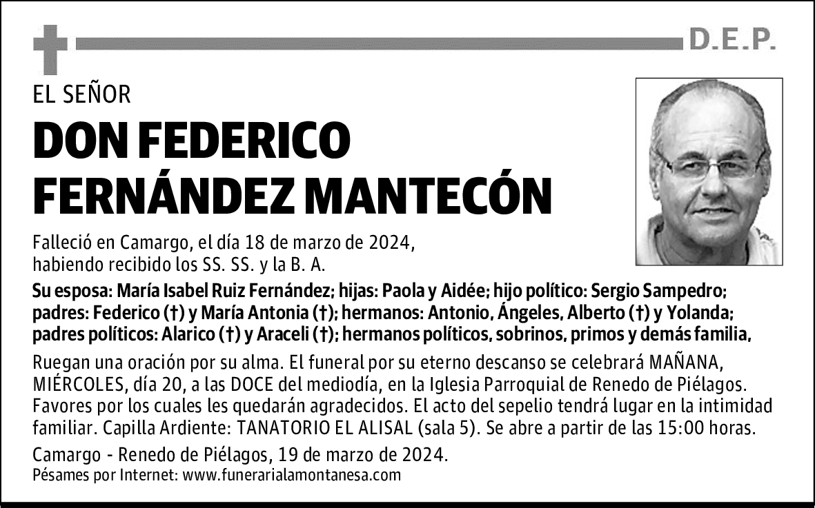 DON FEDERICO FERNÁNDEZ MANTECÓN