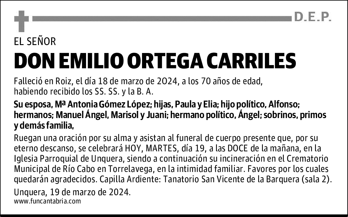 DON EMILIO ORTEGA CARRILES