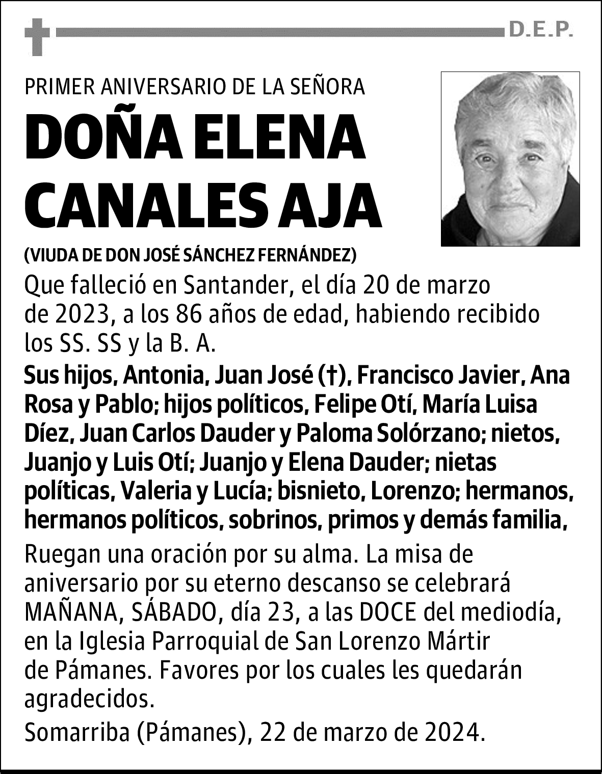 DOÑA ELENA CANALES AJA