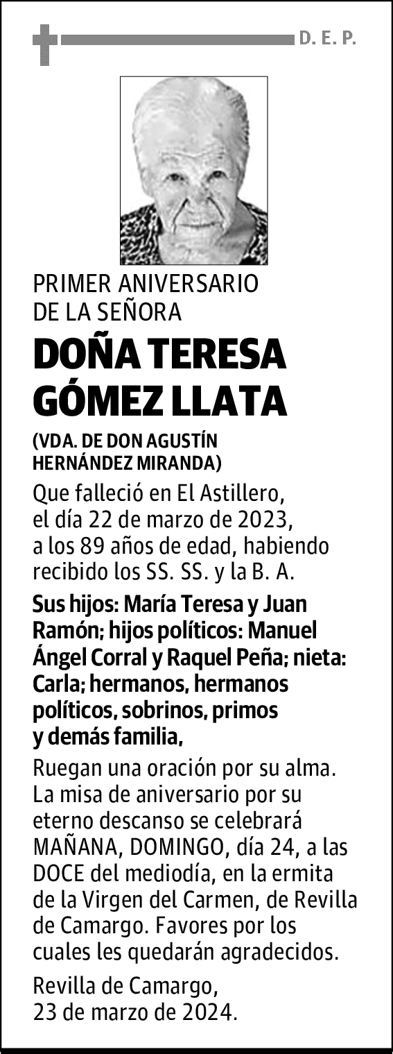 DOÑA TERESA GÓMEZ LLATA