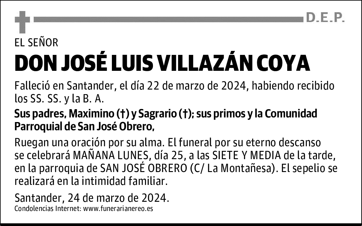 DON JOSÉ LUIS VILLAZÁN COYA