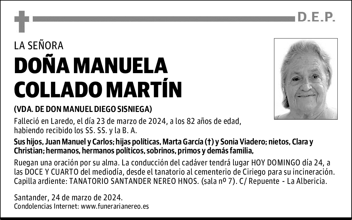 DOÑA MANUELA COLLADO MARTÍN